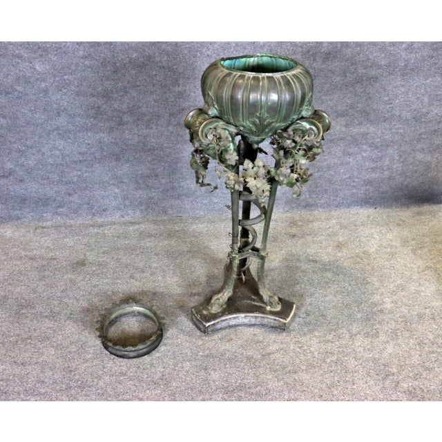 Bronze Outstanding Bronze Rams Head Monumental Planter With Removable Lid For Sale - Image 8 of 9