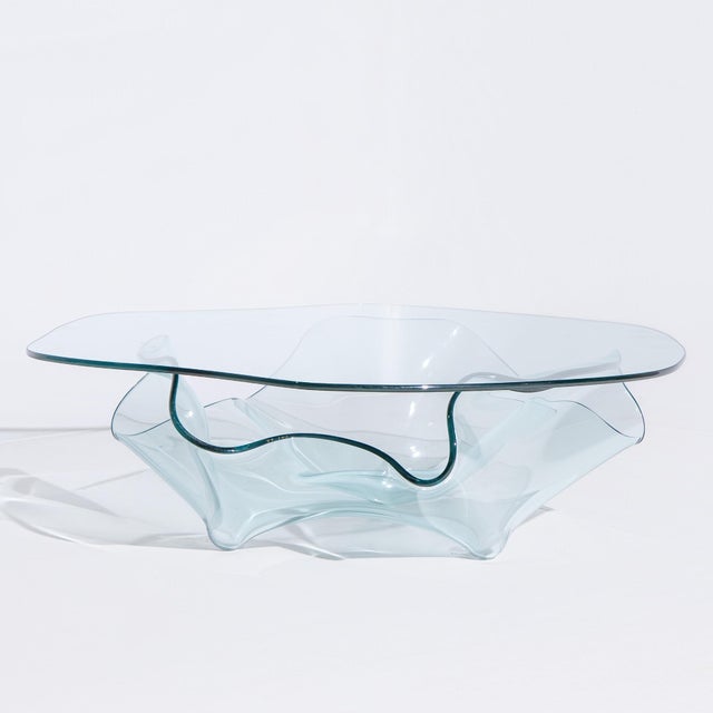 Mid-Century Modern Laurel Fyfe Mid Century Handkerchief Art Glass Coffee Table For Sale - Image 3 of 7