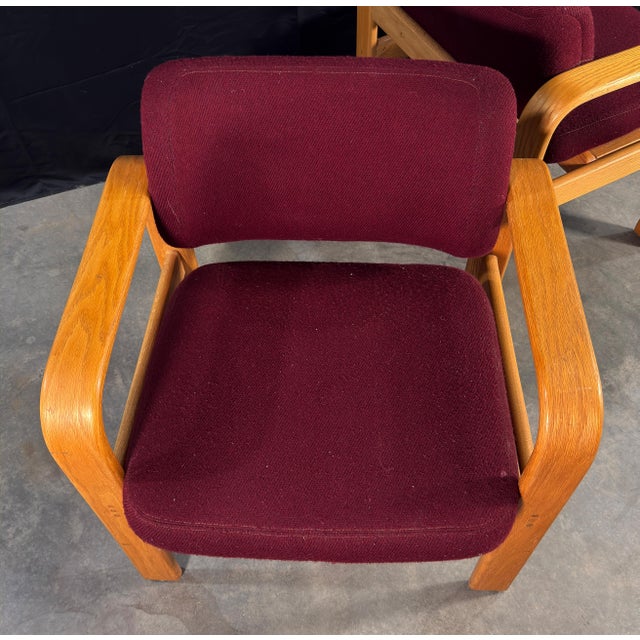 Milo Baughman for Thayer Coggin Bentwood Oak Lounge Chairs, 1980s - A Pair For Sale - Image 11 of 14