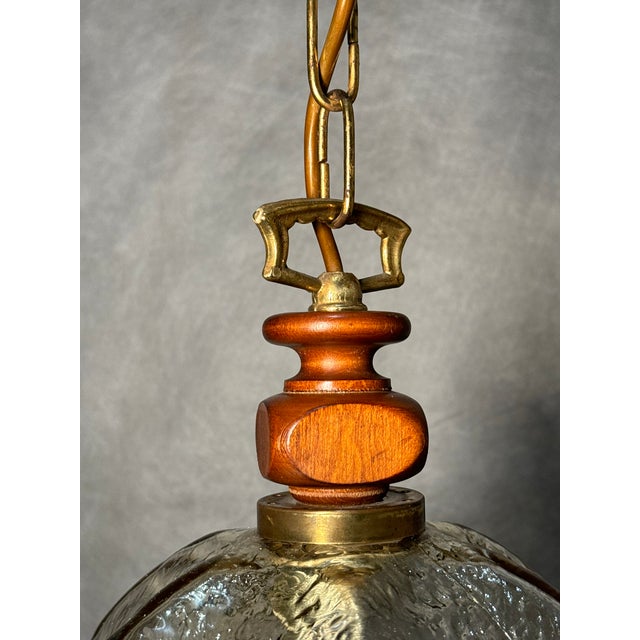 Mid-Century Modern Vintage Glass Pendant Lamp, Italy, 1960s For Sale - Image 3 of 11