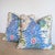 Quadrille Les Indiennes Pillows in Blue, Rouge and Green With Green Cord For Sale - Image 4 of 6