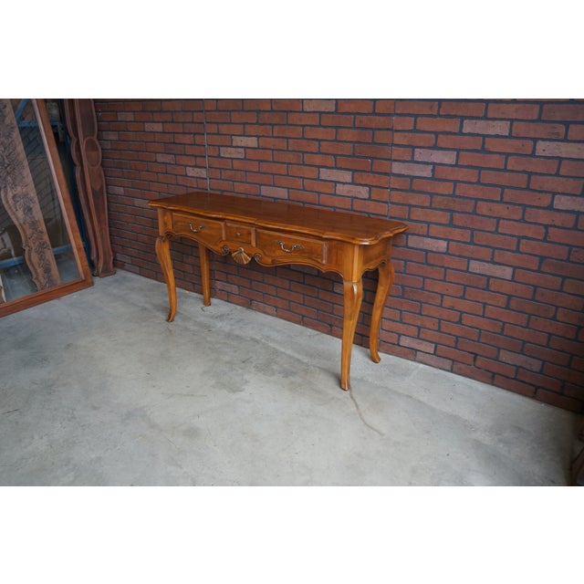 French Country Ethan Allen Country French Console Table For Sale - Image 3 of 5