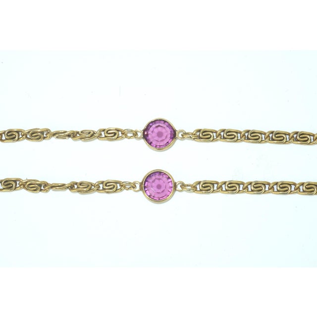 Goldette Amethyst Glass Intaglio Pendant Necklace, 1960's For Sale - Image 10 of 12