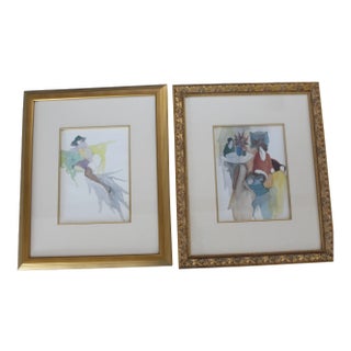 Framed Itzchak Tarkay Prints - A Pair For Sale