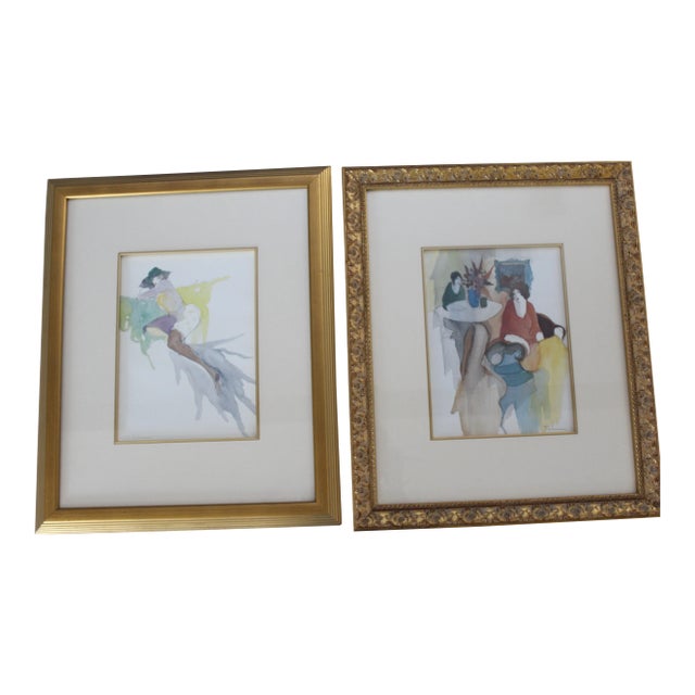 Framed Itzchak Tarkay Prints - A Pair For Sale