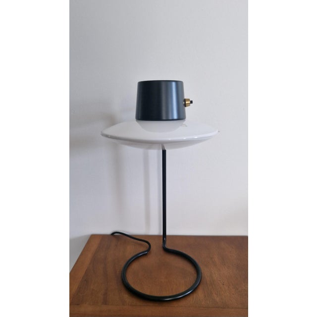 Oxford A.J. Lamp in Black Steel and Opal Blown Glass by Arne Jacobsen for Louis Poulsen, 1963 For Sale - Image 17 of 18