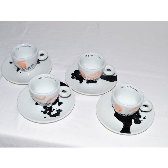 2005 Illy Art Collection Jannis Kounellis Baby Demitasse Cups & Saucer