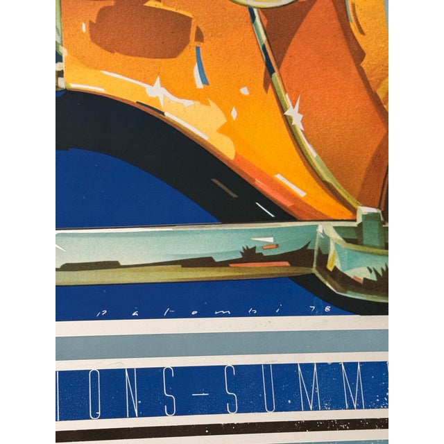 Vintage Classic Reflections, Mercedes Benz Lithograph on Mirrored Mylar For Sale - Image 4 of 12