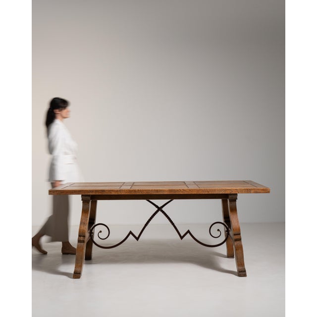 1960s Spanish Table with Iron Accents For Sale - Image 10 of 15