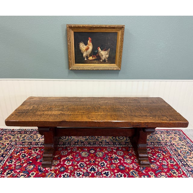 Antique French Dining Farmhouse Refectory Monastery Table Trestle Base Mid 19thC For Sale - Image 10 of 18