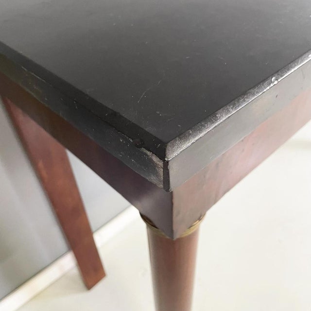 Empire Italian Console Table in Black Marble and Walnut Wood, 1820s For Sale - Image 6 of 14