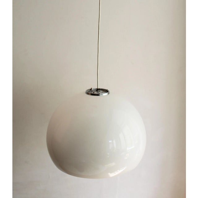 Silver Large White Ceiling Pendant, 1970s For Sale - Image 8 of 10