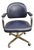 Vintage Chromcraft Mid Century Modern Blue Vinyl Rolling Office Desk Chair (B) For Sale
