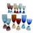 Late 20th Century Giuliano Tosi Murano Two-Color Hand-Blown Crystal Glasses Set of Xx- Signed For Sale