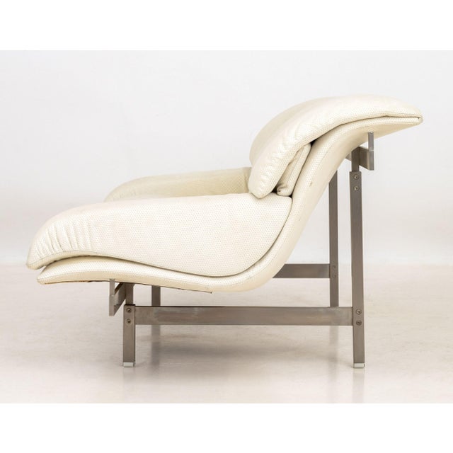 Metal Saporiti Italia "Wave" Leather Two-Seat Sofa For Sale - Image 7 of 9