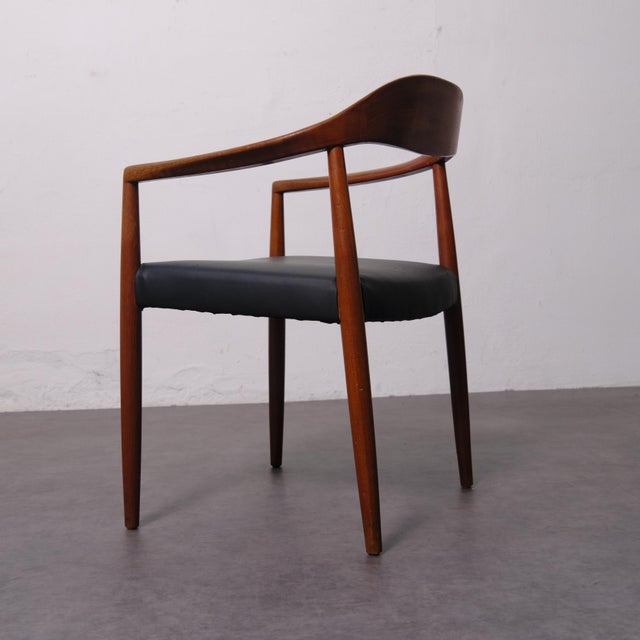 Vintage Danish Armchair in Solid Wood, 1950s For Sale - Image 6 of 18