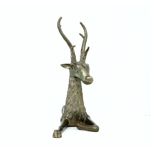 Vintage Large Brass Deer Statue Chairish