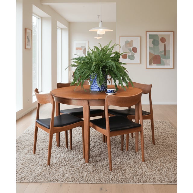 Black Teak Chairs with Black Leather Seats by Henning Kjærnulf for Korup Stolefabrik, 1960s, Set of 4 For Sale - Image 8 of 14