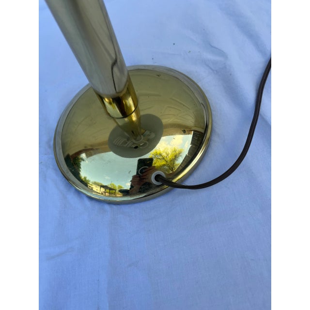 Mid 20th Century Mid-Century Brass Lamp With Brass Shade For Sale - Image 5 of 9
