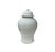 Art Deco White Monochrome Round Relief Floral Motif Ceramic General Temple Jar For Sale - Image 3 of 14
