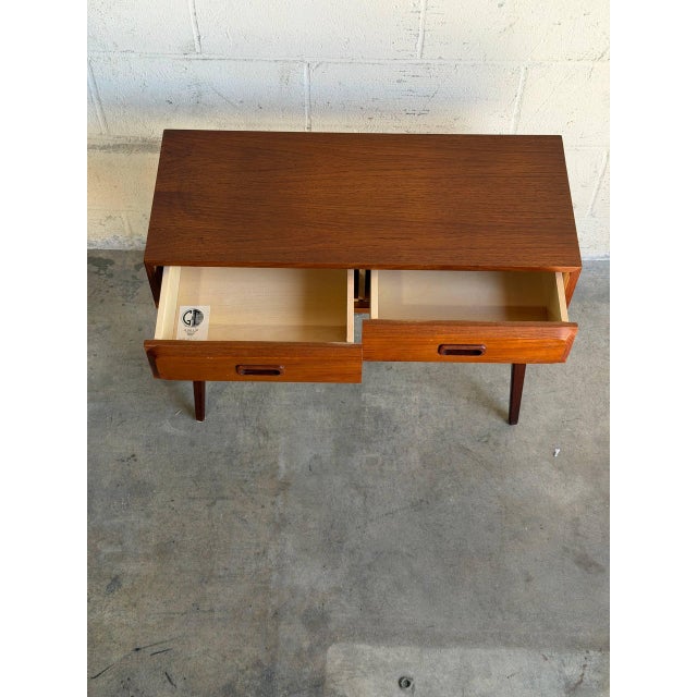 Wood Vintage Swedish Teak Console Table by Glas & Trä Scandinavian Modern Side Table For Sale - Image 7 of 10