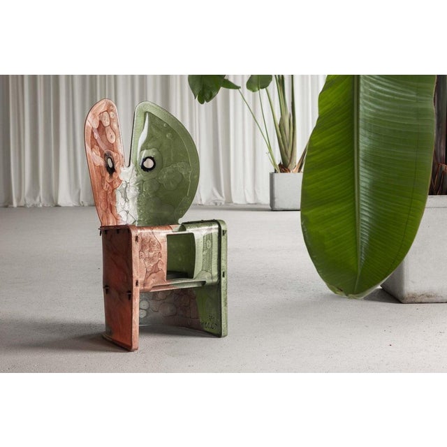 This rare and one-of-a-kind “Nobody’s Perfect” chair, designed by Gaetano Pesce and manufactured by Zerodesigno, Italy, in...