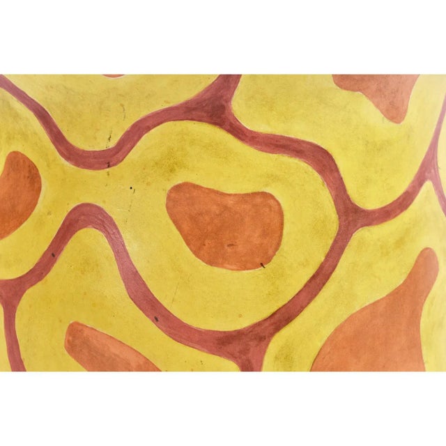 Shawn Banks Organic Modern Yellow and Orange Gourd Shaped Large Ceramic Vase For Sale - Image 6 of 7