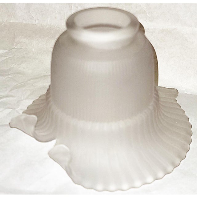 Antique Frosted Glass Lamp Shade For Sale - Image 4 of 5
