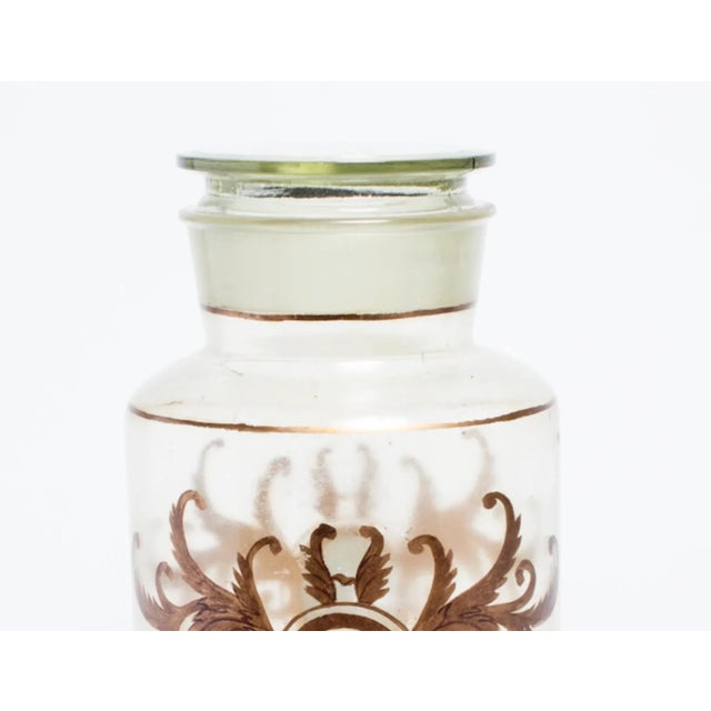 Antique Italian Apothecary Lidded Glass Jar For Sale - Image 4 of 4