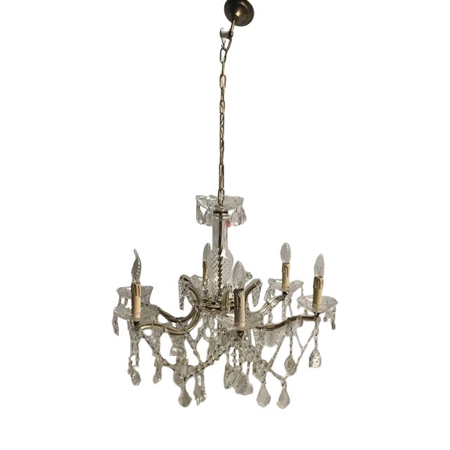 Crystal Chandelier, 1950s For Sale