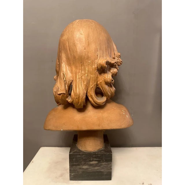 Ceramic 19th Century French Terracotta Bust of a Young Boy, 1890 For Sale - Image 7 of 10