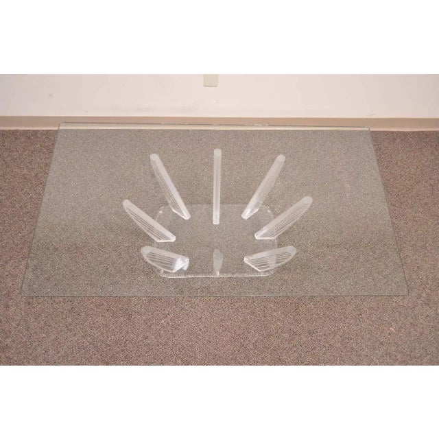 Mid 20th Century Mid Century Modern Sculptural Lucite & Glass Rectangular "Fingers" Coffee Table For Sale In Philadelphia - Image 6 of 10