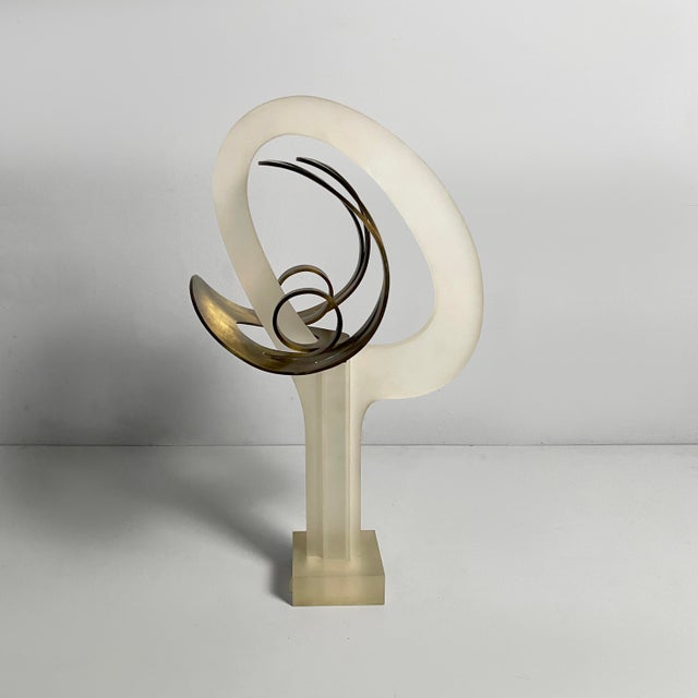 1970s Cesar Doméla, Dutch Modern Sculpture, 1970s, Acrylic Glass and Brass For Sale - Image 5 of 18