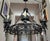 Metal 1960s Large Spanish Revival Metal Forged Black Chandelier For Sale - Image 7 of 17
