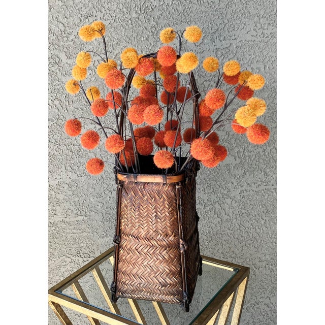 Excellent Pre-Owned Condition. Note: Pom pom sprays are not included. This lovely-to-look-at Hanakago (花籠) basket AKA...