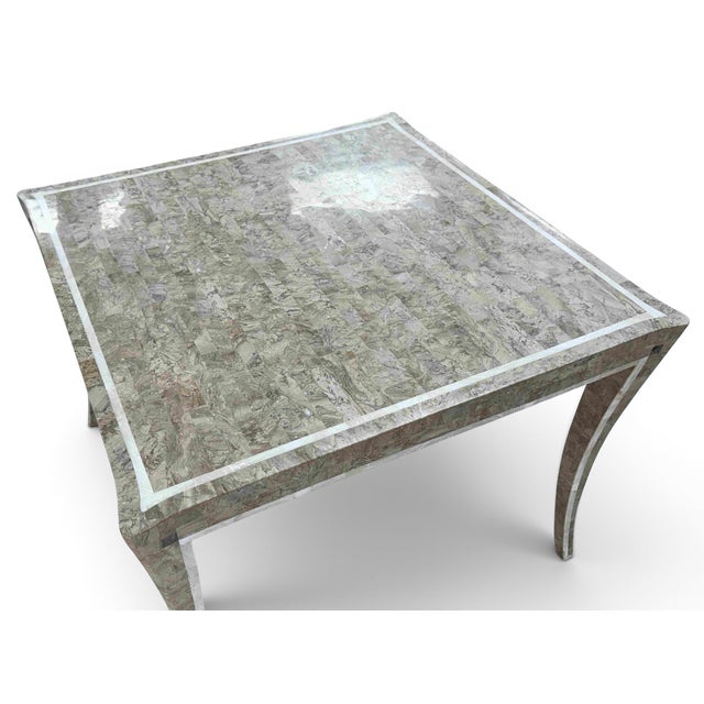 Maitland-Smith Style Tessellated Marble Stone Game / Dining Table – Neoclassical Modern Luxury For Sale - Image 10 of 14