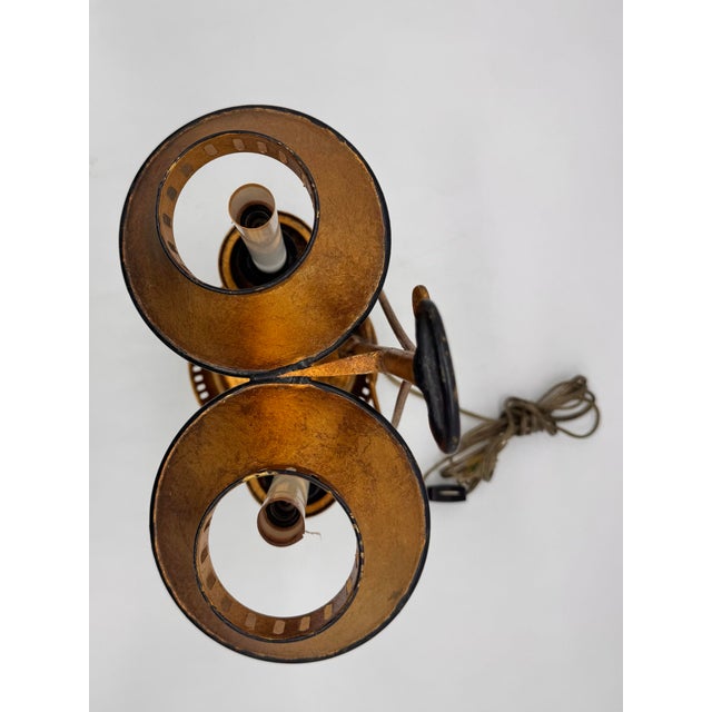 1960s Italian Florentia Tole Double Light Bouillotte Lamp For Sale In Atlanta - Image 6 of 7