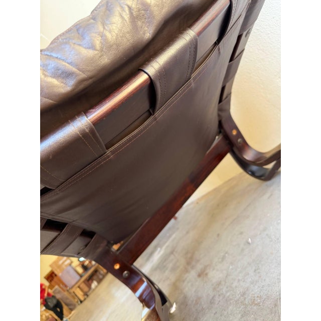 Kengu Lounge Chair in Style of E. & N. Solheim - Vintage 1960s Scandinavian Leather Chair For Sale - Image 9 of 9