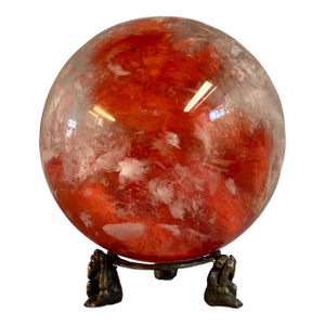 Red and White Crystal Gazing Ball