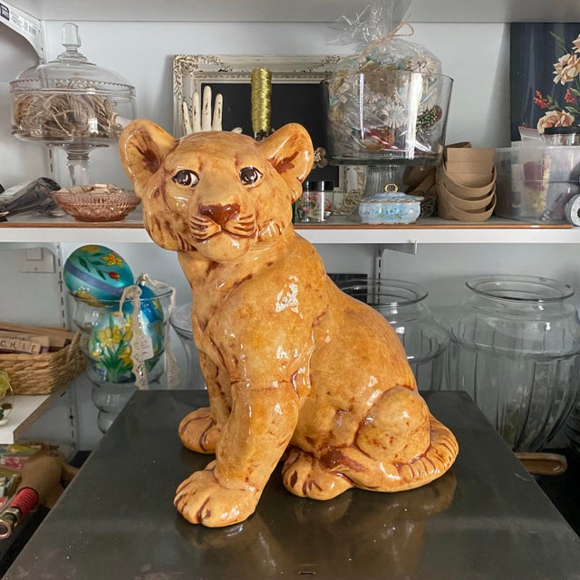 Art Deco Art Deco Ceramic Lion Cub For Sale - Image 3 of 9