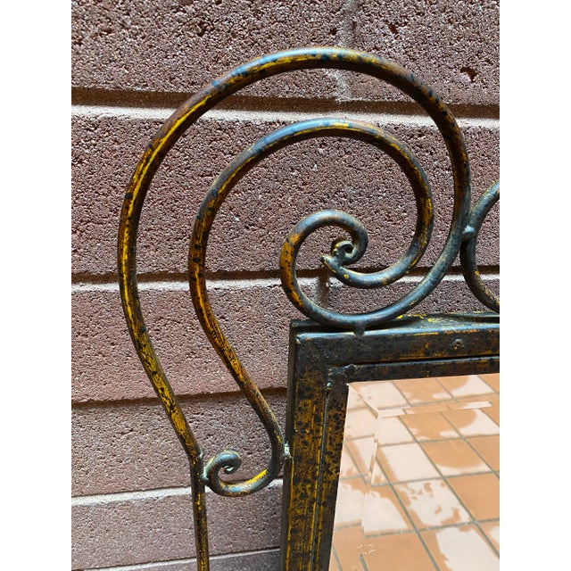 Mid 20th Century Vintage French Monumental Wrought Iron Fleur-De-Lis Wall Mirror For Sale - Image 5 of 6