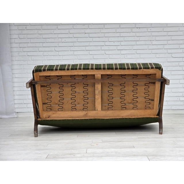 Brown Danish Wool and Beech 2-Seater Sofa, 1960s For Sale - Image 8 of 18