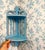 Mid-20th Century Chippendale Style Gingerbread Fretwork Corner Shelf With Distressed Blue Patina For Sale - Image 10 of 10