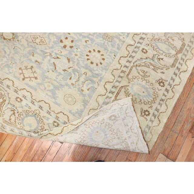 Early 20th Century Zabihi Collection Light Blue Persian Malayer Room Size Rug - 8'10" x 11'6" For Sale - Image 4 of 10