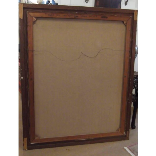 Textile Modernist "Oriental Bird Cage" Oil Painting on Canvas by Martin Zipin For Sale - Image 7 of 10