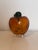 Mid-Century Modern Vintage Amber Crackle Glass Apple Fruit Fly Trap / Autumn Art Glass For Sale - Image 3 of 7