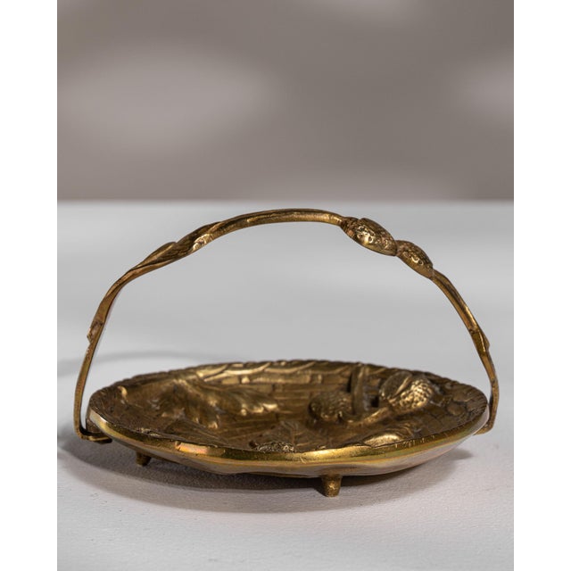 1960s Belgium Art Nouveau Brass Decorative Bowl For Sale In Greensboro - Image 6 of 15