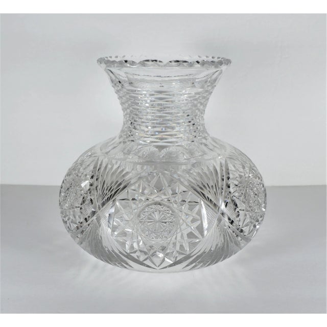 Early 1900’s Large American Brilliant Cut Glass Vase For Sale - Image 9 of 9