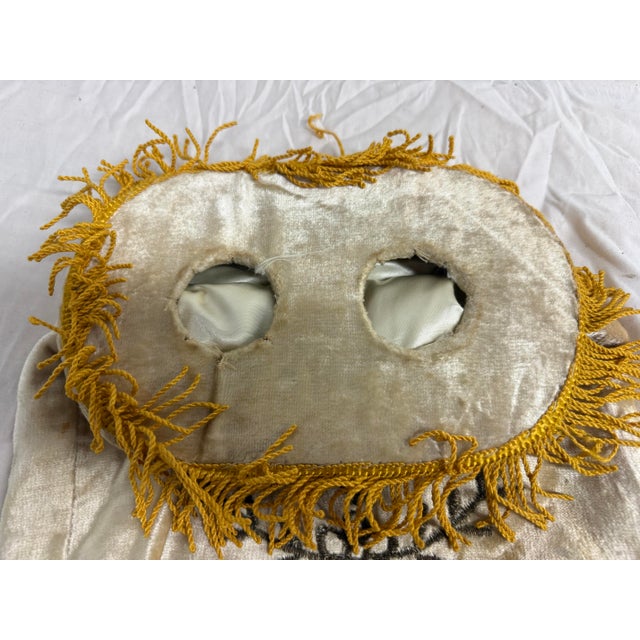 Rare Antique Hand Embroidered Judaica Jewish Memorial Torah Mantel Scroll Cover For Sale - Image 4 of 6