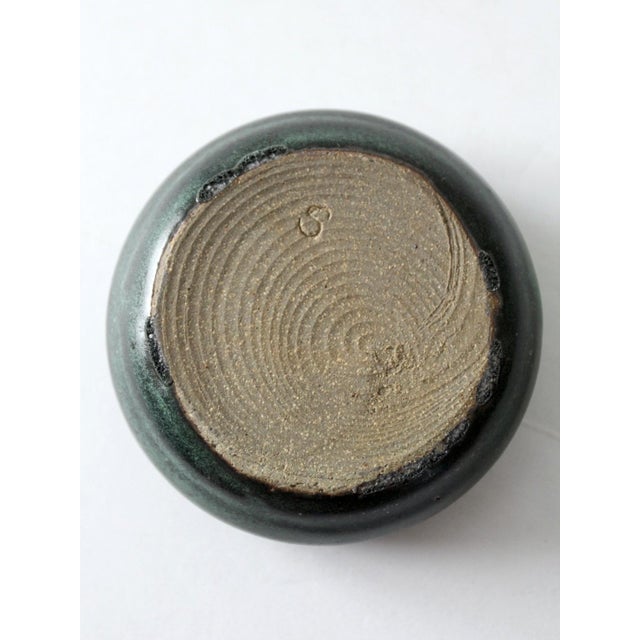Green Vintage Studio Pottery Bowl For Sale - Image 8 of 8